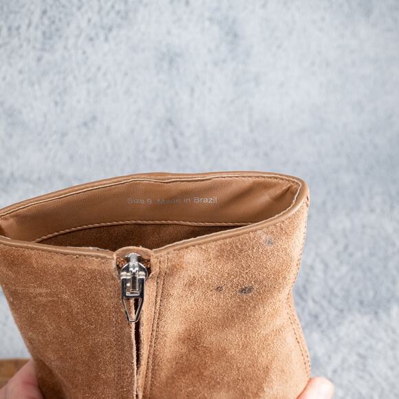 DOLCE VITA Womens Brown Padded Susann Square Toe Wedge Leather Booties 9 - Picture 7 of 9